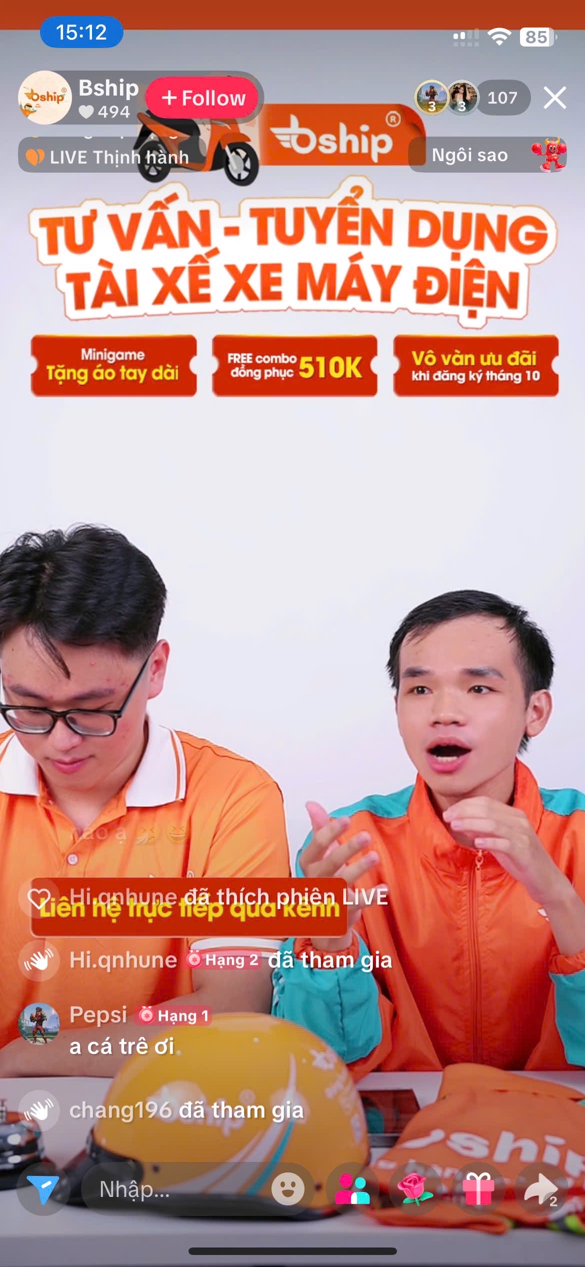 Bship recruitment livestream on Facebook