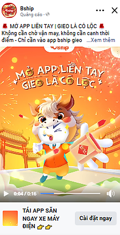 Facebook Tết lucky-draw ad