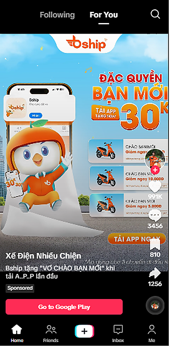 TikTok new-user voucher ad