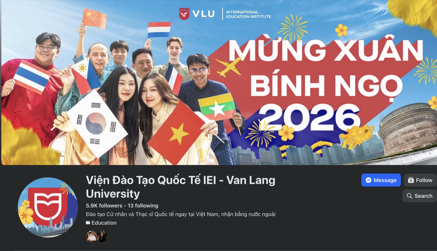 IEI Van Lang University recruitment fanpage with 5.9K followers