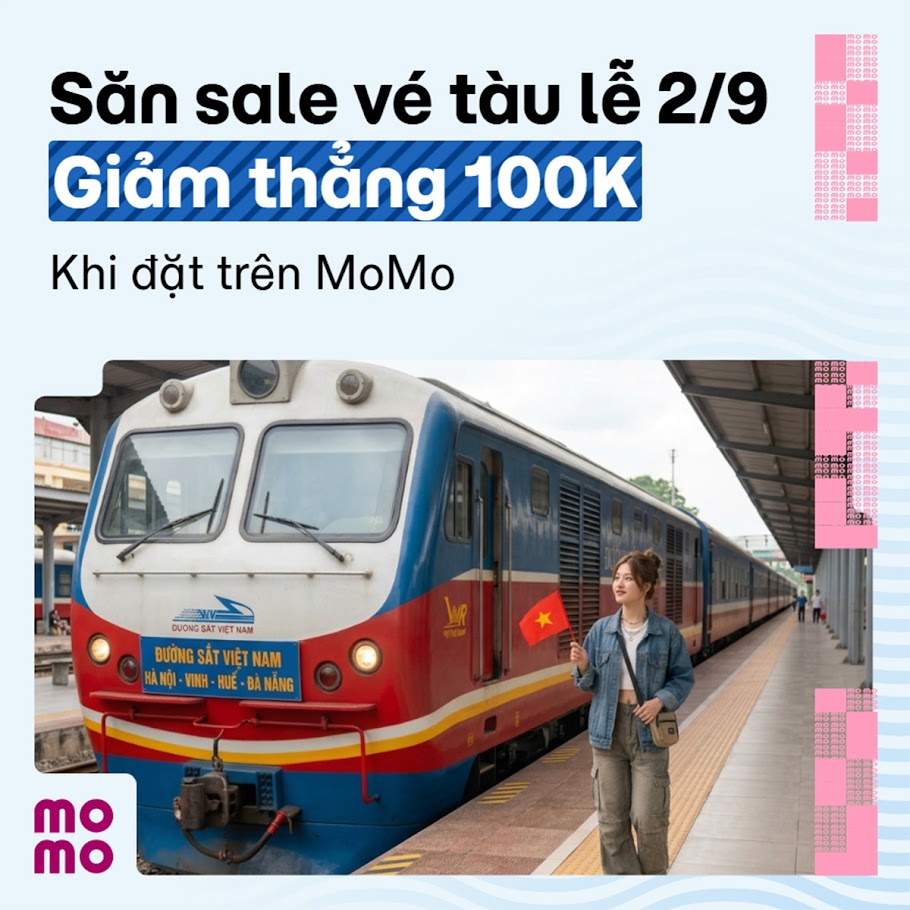 MoMo train ticket sale promo creative