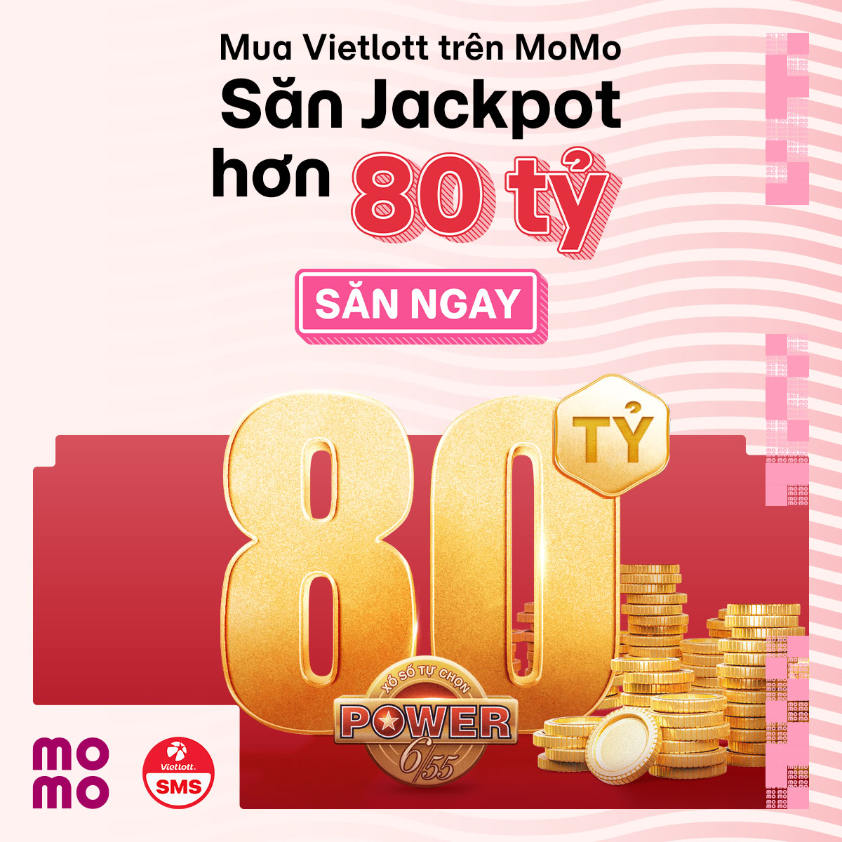 MoMo Vietlott jackpot promo creative
